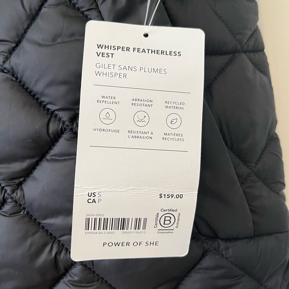 Athleta Whisper Featherless Vest Black — Small, Petite - Picture 9 of 10